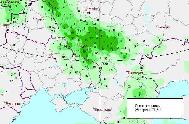 у воронежі випала ще одна місячна норма опадів. а що на першотравень?